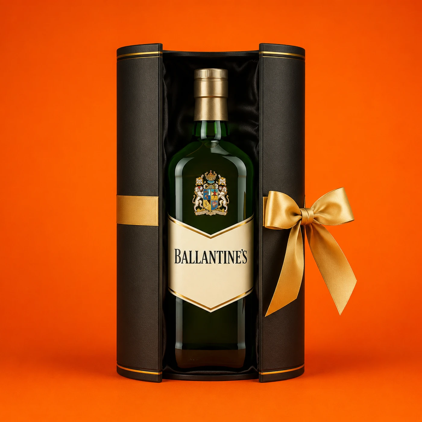 Подарок — бутылка виски Ballantine's в подарочной упаковке